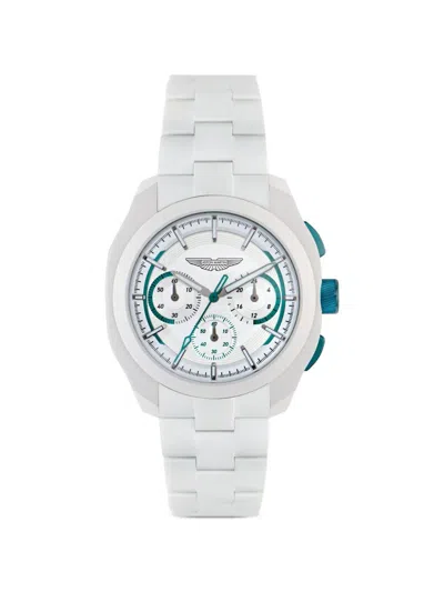 Aston Martin Crt Chronograph 42mm Watch In White