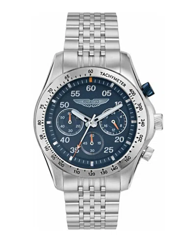 Aston Martin Sgt Chronograph Watch In Silver