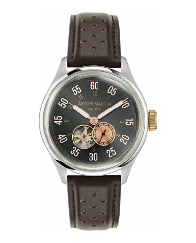 Aston Martin Ts1 Automatic Leather Watch In Brown