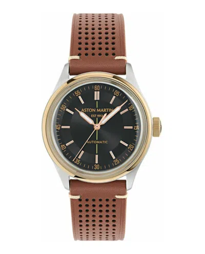 Aston Martin Ts1 Automatic Leather Watch In Brown