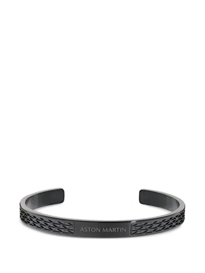 Aston Martin Watches Engraved-pattern Bangle In Black