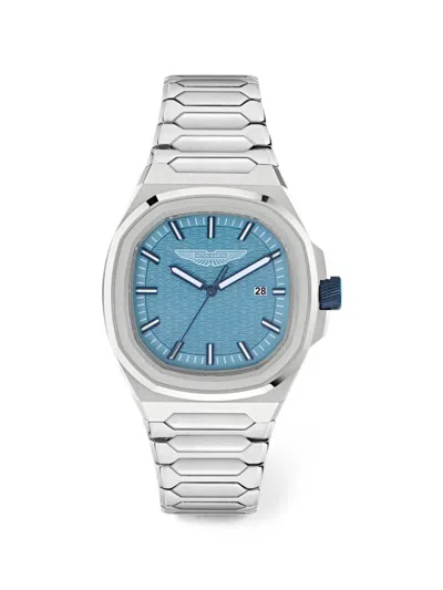 Aston Martin Watches Geometric-link Bracelet 42mm Watch In Blue
