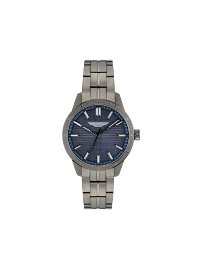 Aston Martin Watches Gun Blue Dial 38mm Watch In Gray