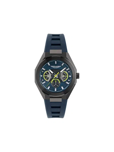 Aston Martin Watches Gunmetal Thrill 42mm Watch In Blue
