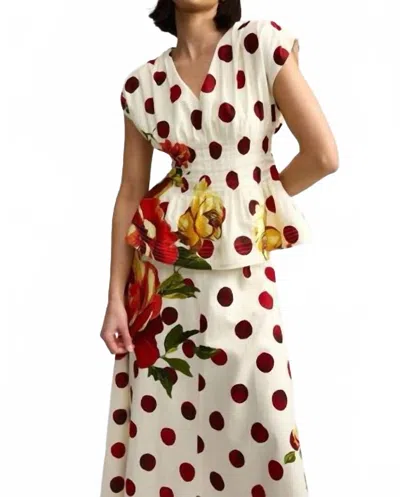 Aston Studio Blair Top In Antique Rose In White
