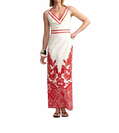 Aston Studio Clara Maxi Dress In Red/white In Multi