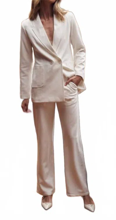 Aston Studio Jasper Pant In White In Neutral