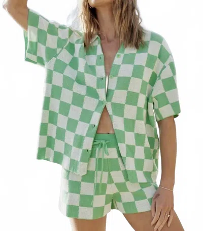 Aston Studio Knit Beach Shorts In Evergreen