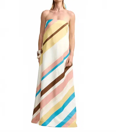Aston Studio Lucie Maxi Dress In Siera Stripe In Pink