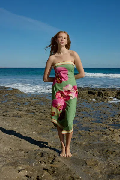 Aston Studio Maeve Midi Dress In Meadow Phalae In Multi