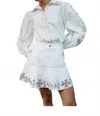 Aston Studio Maggie Flare Hem Skirt In Whisper Florale In White