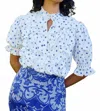 Aston Studio Mavis Polka Dot Blouse In Antique Royal In Multi