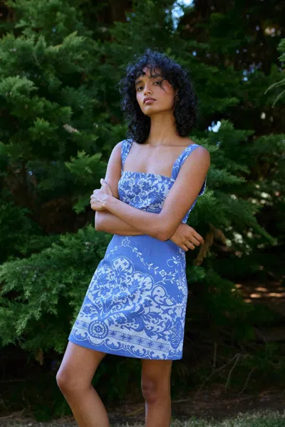 Aston Studio Mimi Mini Dress In Antique Royal In Multi
