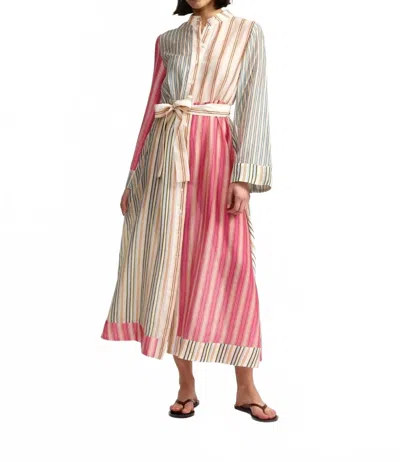 Aston Studio Neottia Dress In Peony Multi Stripe