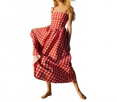 Aston Studio Polly Maxi Dress In Redcurrant Gingham
