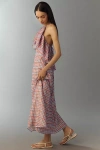 Aston Studio Romane Ruffle Maxi Dress In Multi