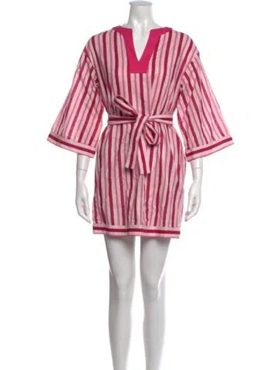 Pre-owned Aston Studio Striped Mini Dress In Pink