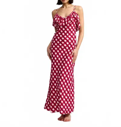 Aston Studio Sylvie Maxi Dress In Cherry Gingham In Multi