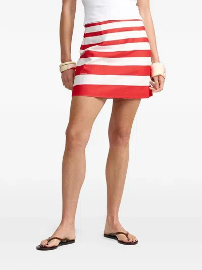 Aston Studio Gestreifter Ula Minirock In Red
