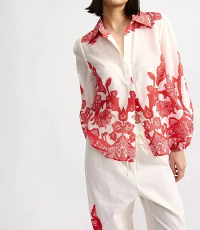Aston Studio Vivian Blouse In Ruby Antique In Multi