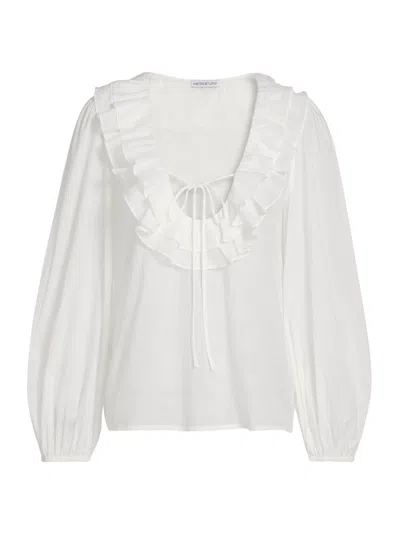 Aston Studio Women's Filly Cotton Voile Blouse In Brown