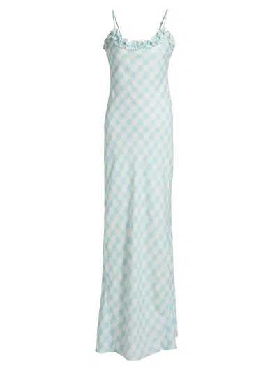 Aston Studio Women's Le Fleur Posey Printed Maxi Slipdress In Blue