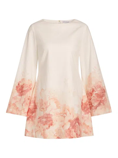 Aston Studio Women's Maggie Floral Linen-cotton Minidress In Pink