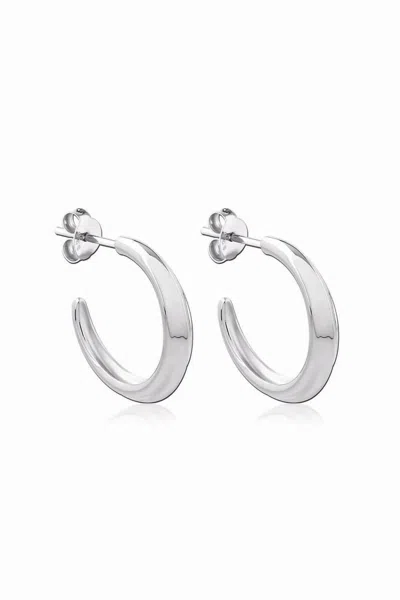 ASTOR & ORION CRESCENT SMALL HOOPS IN SILVER