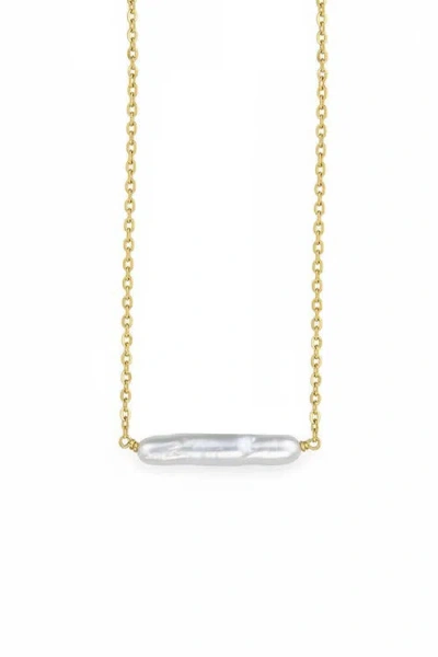 Astor & Orion Maris Pearl Bar Necklace In White