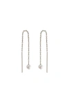 Astor & Orion Paloma Pearl Threaders In Silver