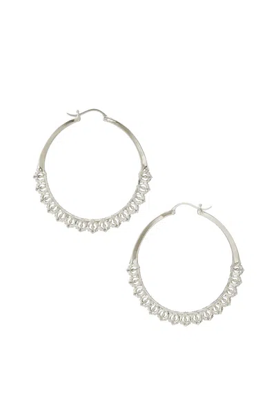 Astor & Orion Women's Calla Art Nouveau Hoops Silver Medium