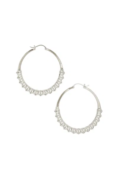 Astor & Orion Women's Calla Sculpted Hoops Silver Small