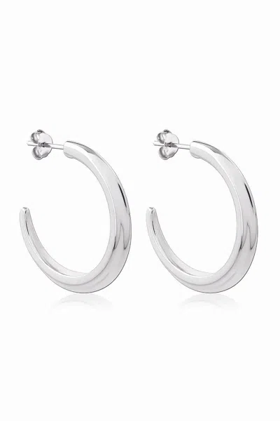 Astor & Orion Women's Crescent Hoops Silver Large