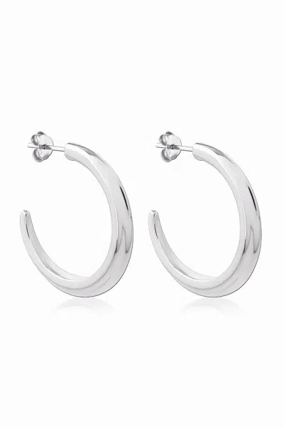 Astor & Orion Women's Crescent Large Hoops Earrings In Silver In Metallic