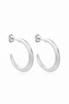 Astor & Orion Women's Crescent Large Hoops Earrings In Silver In Metallic