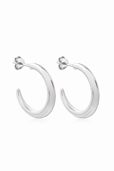 ASTOR & ORION WOMEN'S CRESCENT MEDIUM HOOPS IN SILVER