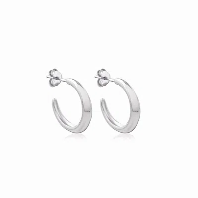 Astor & Orion Women's Crescent Silver Hoops Small In Metallic