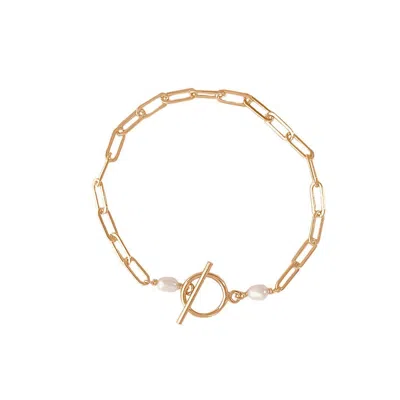 Astor & Orion Women's Gold Billie Paper Clip Chain Bracelet In Gray