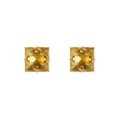 Astor & Orion Women's Gold Pyramid Stud Earrings