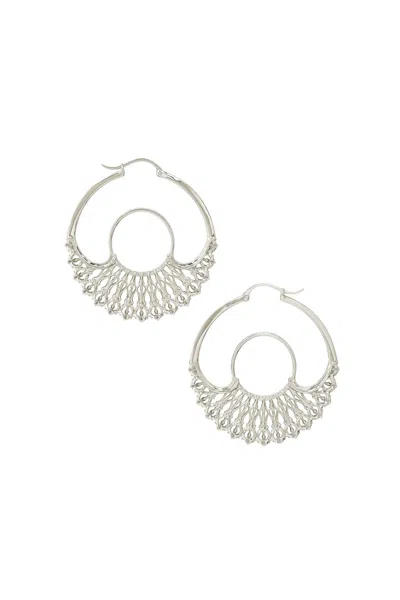 Astor & Orion Women's Iris Sculptural Hoops Silver Medium