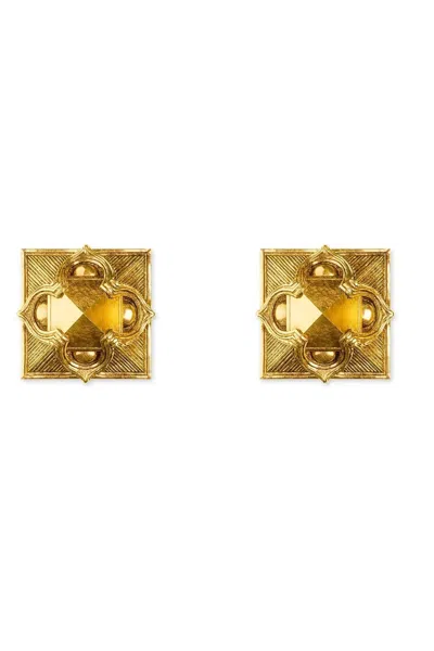 Astor & Orion Women's Luxe Pyramid Studs Gold On Sterling