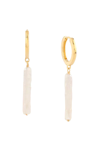 Astor & Orion Women's Nora Pearl Huggies Gold On Sterling