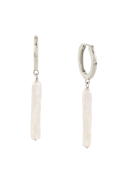 Astor & Orion Women's Nora Pearl Huggies Sterling Silver In Metallic