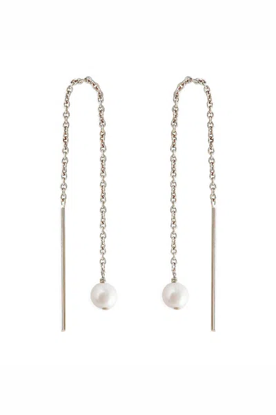 Astor & Orion Women's Paloma Minimalist Pearl Threaders Sterling Silver