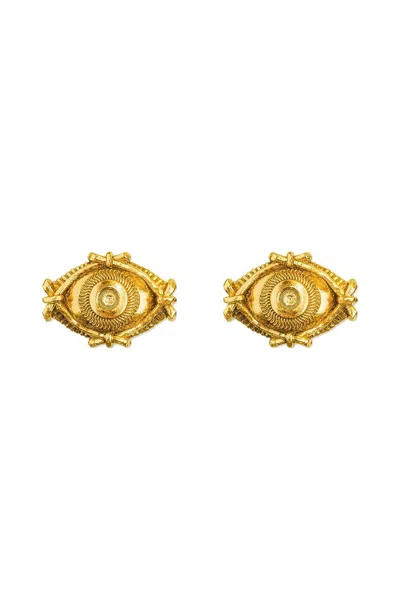 Astor & Orion Women's Protection Eye Stud Earrings Gold On Sterling