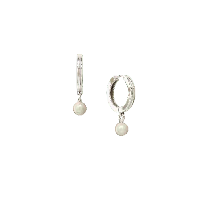 Astor & Orion Women's Silver Paloma Pearl Huggie Earrings In Metallic