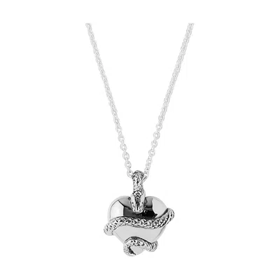 Astor & Orion Women's Silver Wise Heart Charm Necklace In Metallic