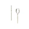 Astor & Orion Women's White / Silver Nora Silver Hoops With Freshwater Pearl Dangle In White/silver