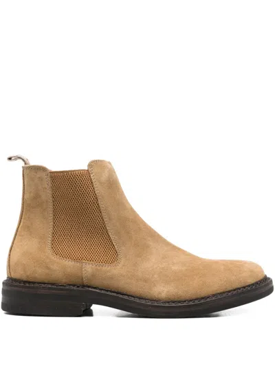Astorflex Elastic-panel Suede Chelsea Boots In Brown