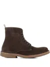 Astorflex Flex Lace-up Calf Suede Boots In Brown